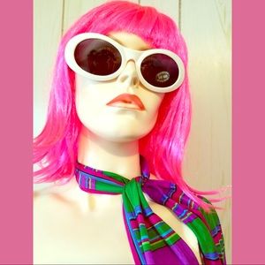 RETRO MOD 60s Style White Cateye Sunglasses!